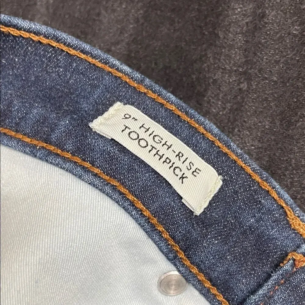 J. Crew 9” High Rise Toothpick Dark Blue High Rise Women's Jeans size 30 - Picture 5 of 6